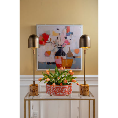 Floral Vine Coral Scallop Planter