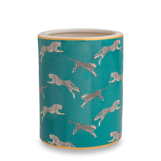 Leaping Cheetah Teal Ice Bucket