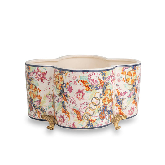 Tobacco Leaf Quatrefoil Planter