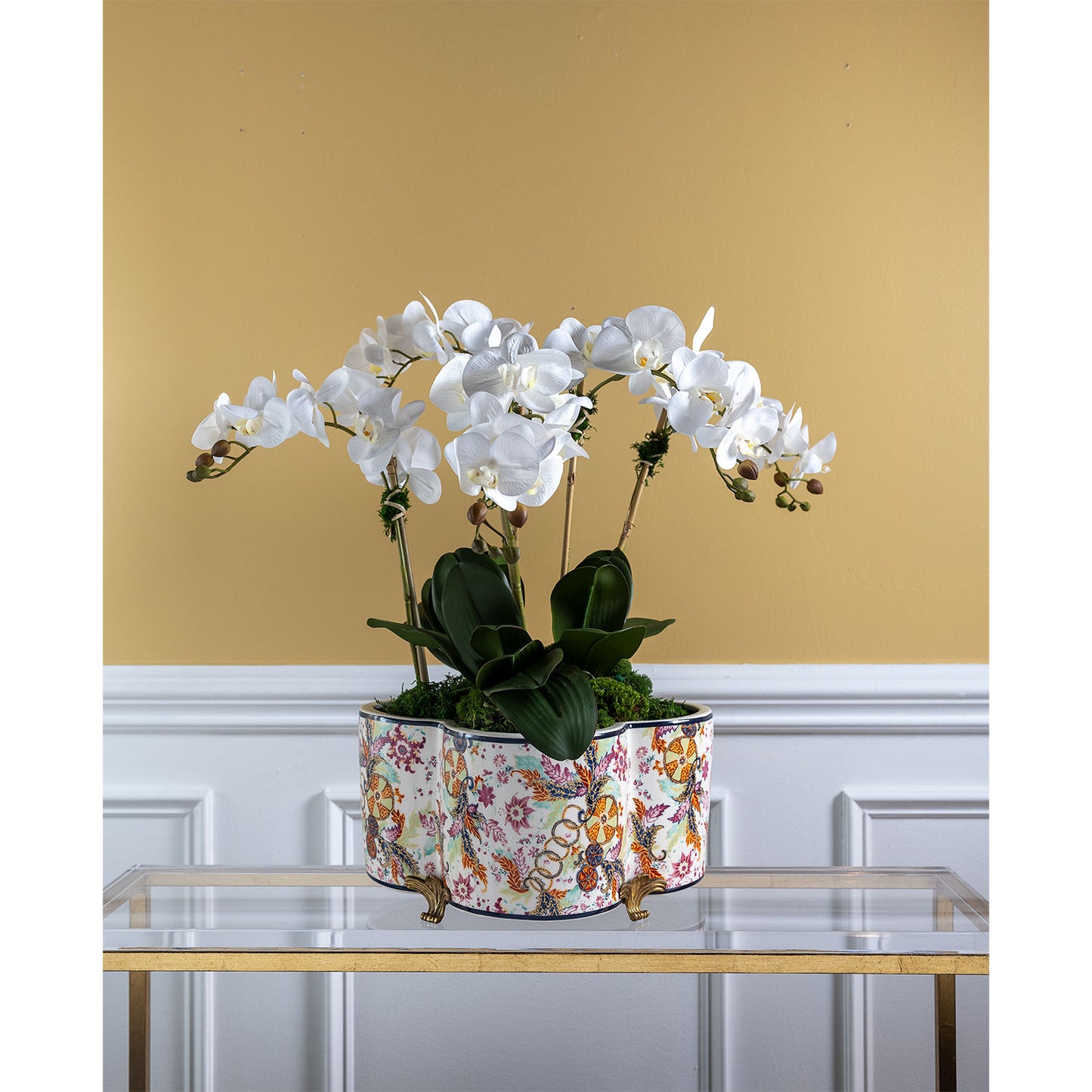 Tobacco Leaf Quatrefoil Planter