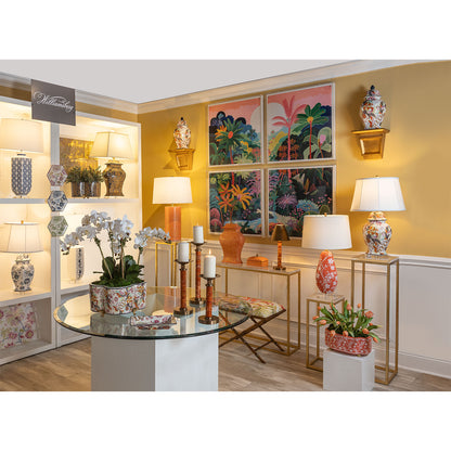 Tobacco Leaf Quatrefoil Planter