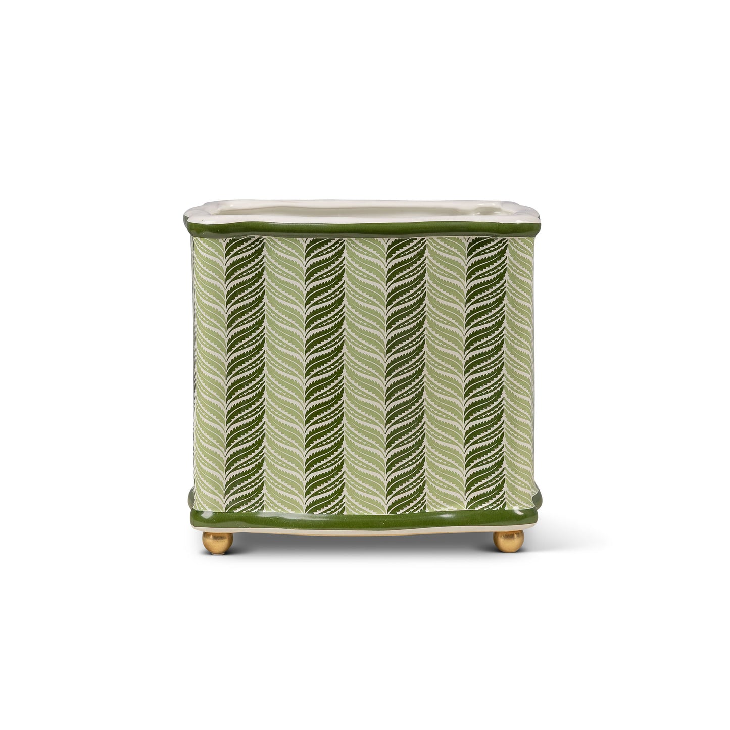 Acanthus Stripe Green Planter