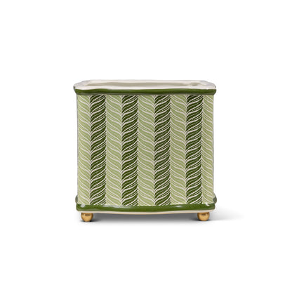 Acanthus Stripe Green Planter