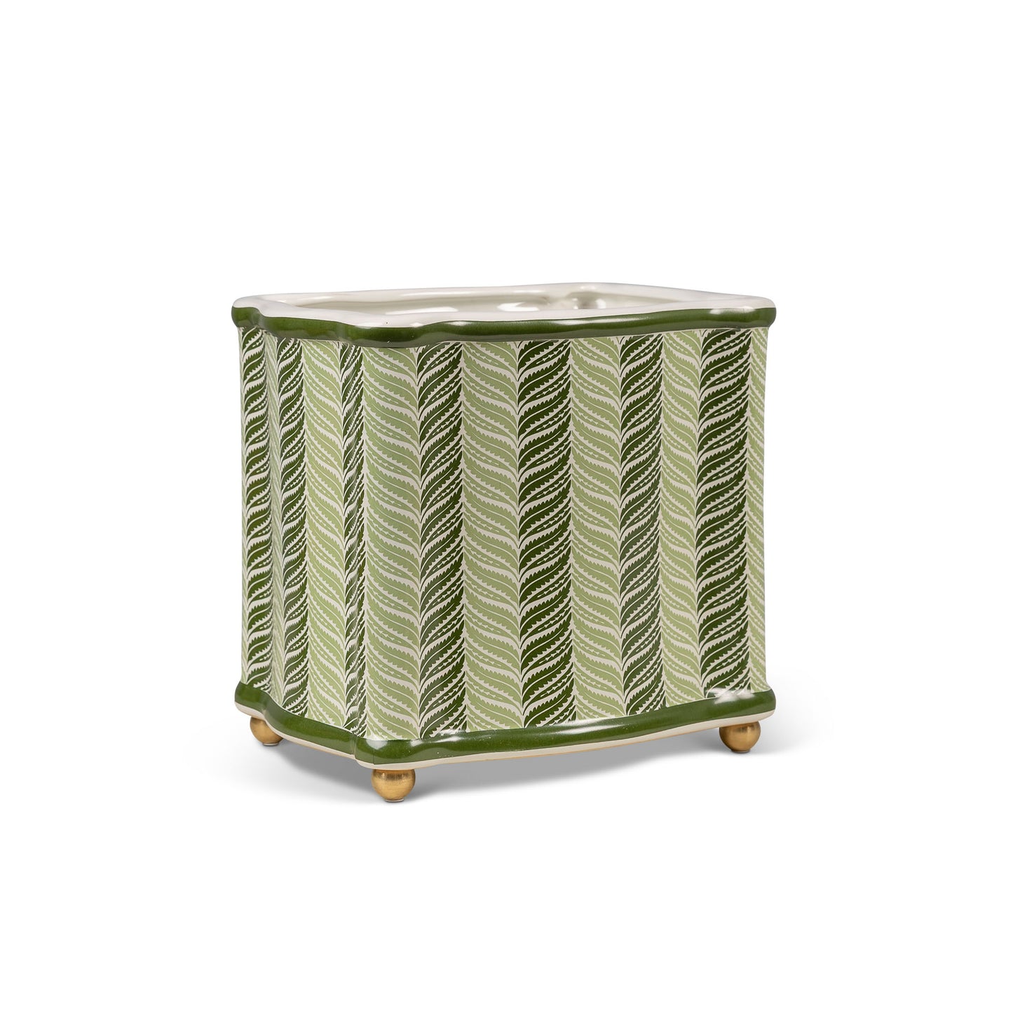 Acanthus Stripe Green Planter