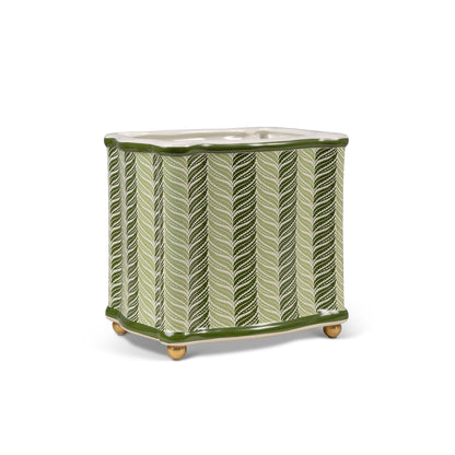 Acanthus Stripe Green Planter