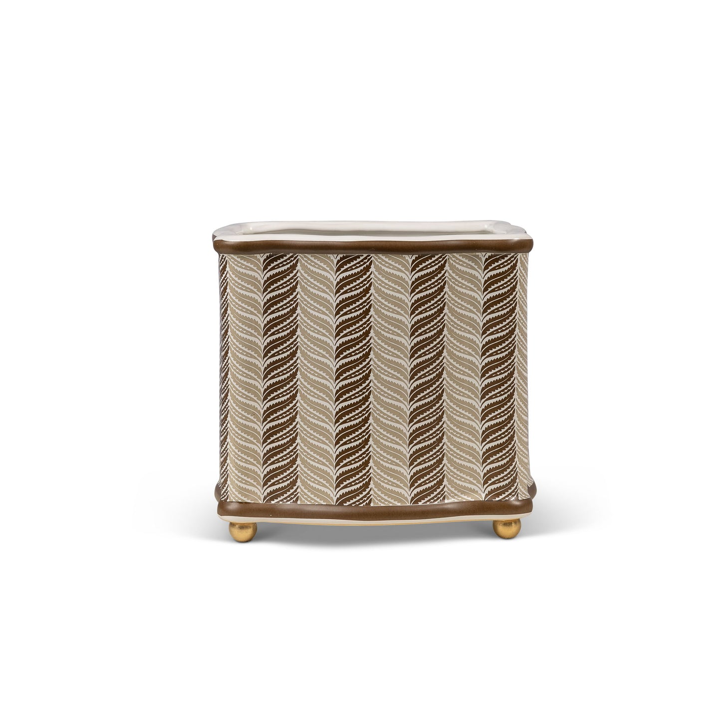 Acanthus Stripe Mocha Planter