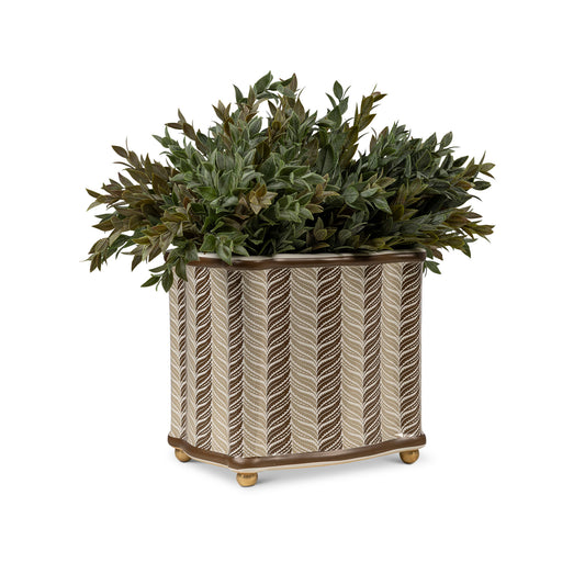 Acanthus Stripe Mocha Planter
