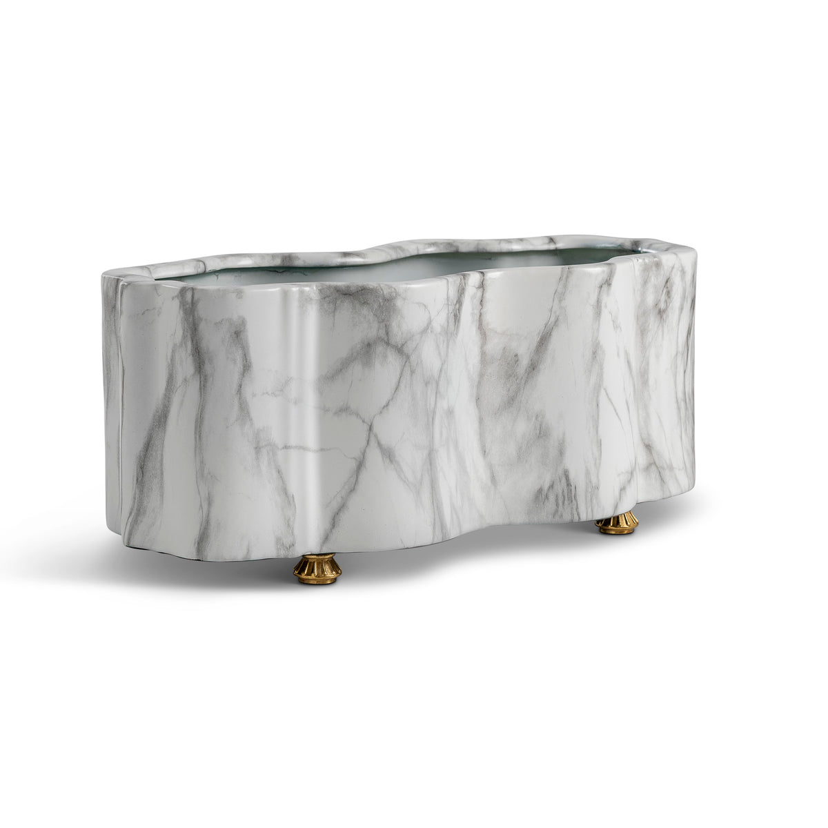 Meridian White Scallop Planter