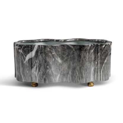 Meridian  Gray Scallop Planter
