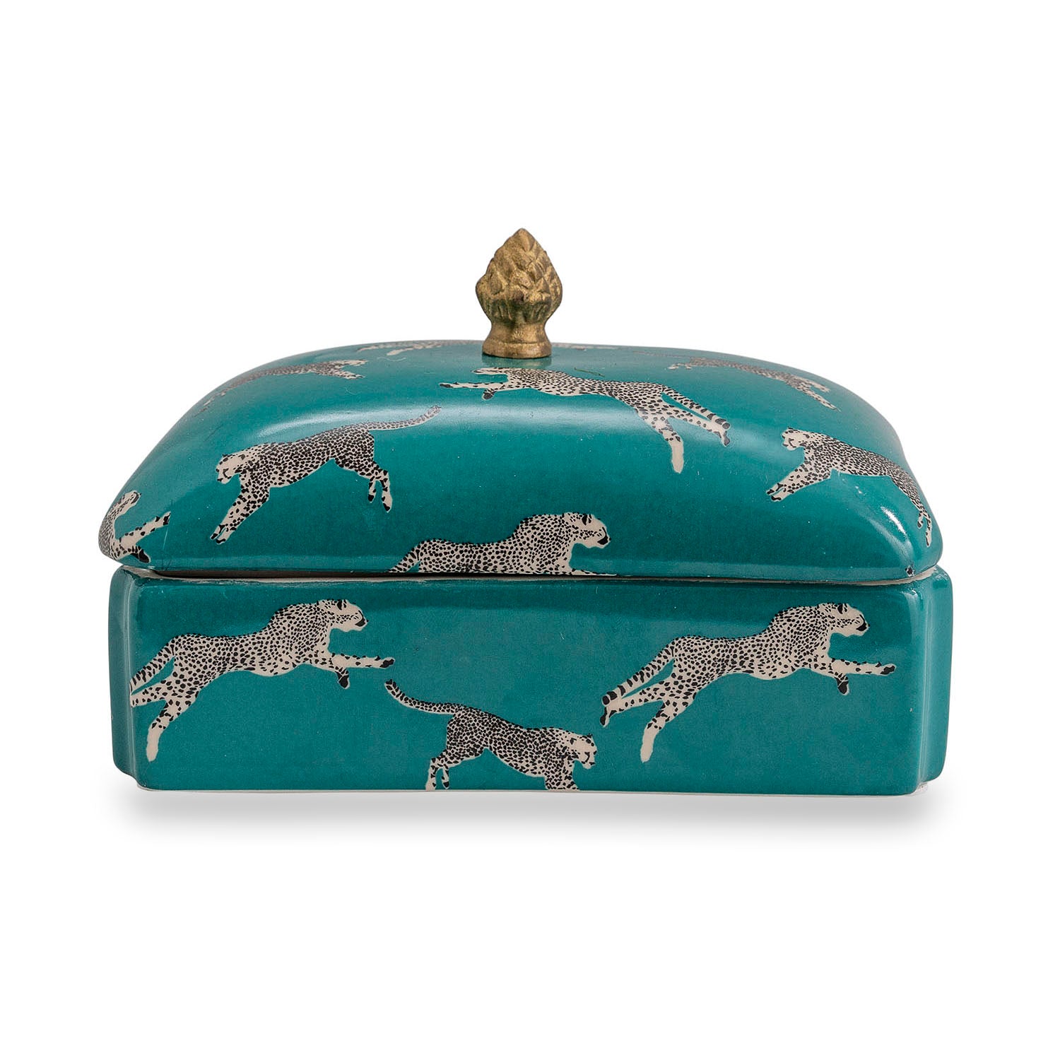 Leaping Cheetah Teal Box