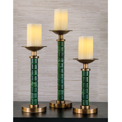 Jade Garden Green Candlesticks (set/3)