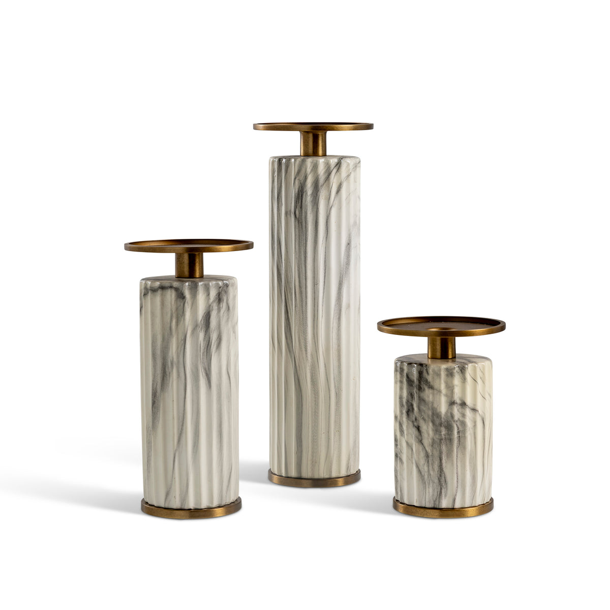 Atelier Pillar Candle Holder White Set/3