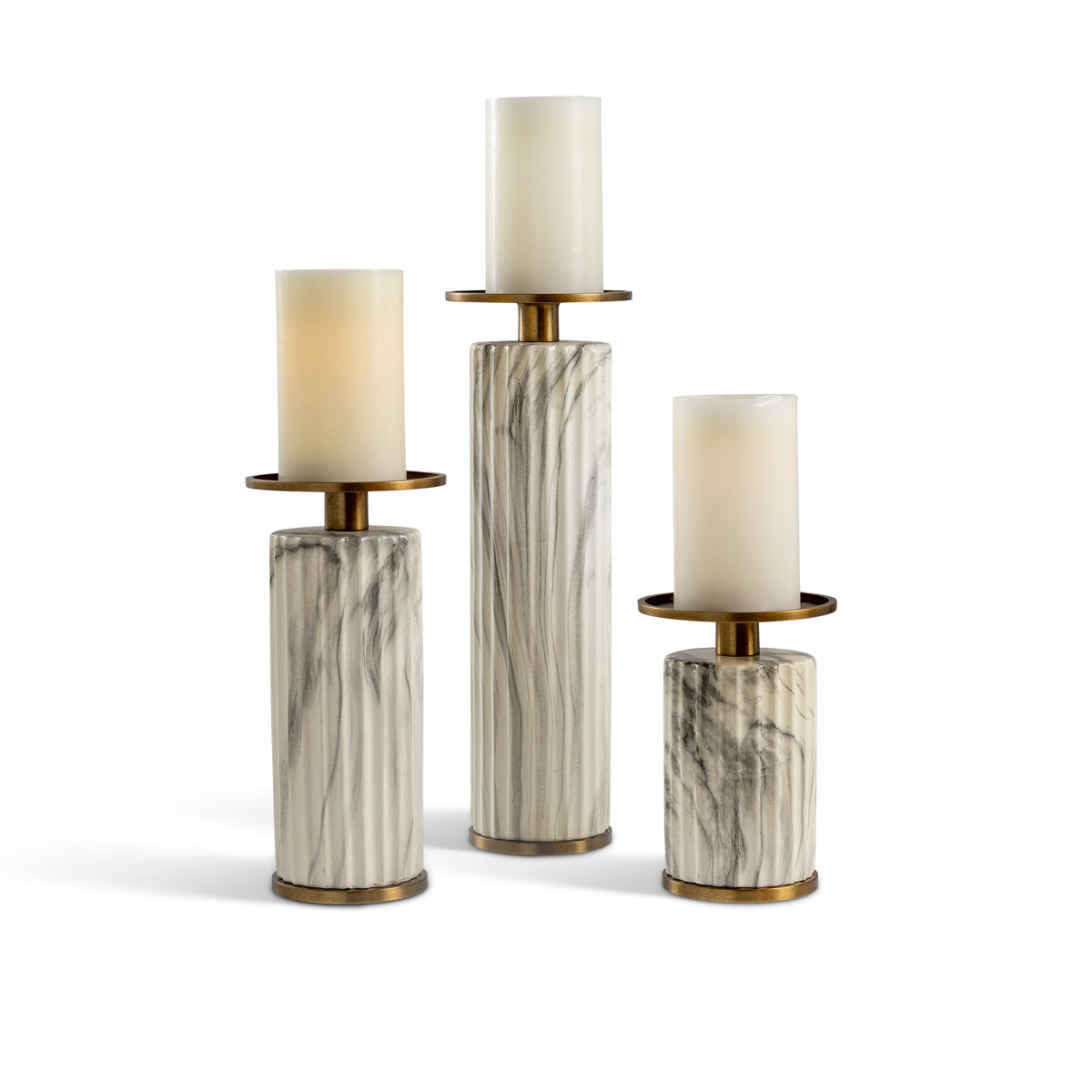 Atelier Pillar Candle Holder White Set/3