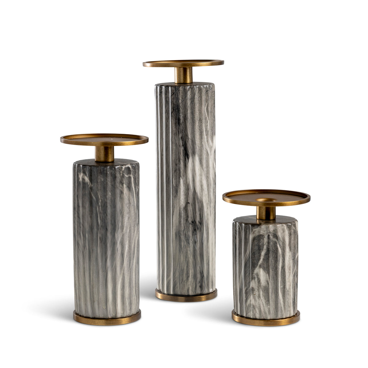 Atelier Pillar Candle Holder Gray Set/3
