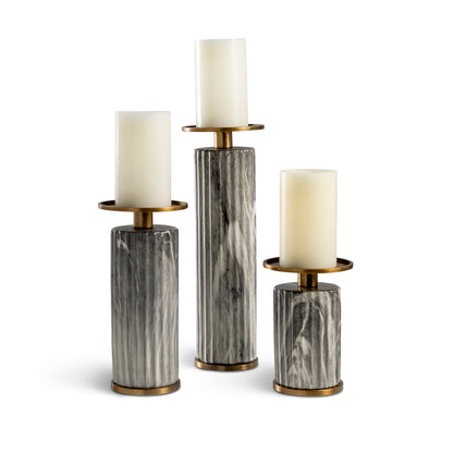 Atelier Pillar Candle Holder Gray Set/3