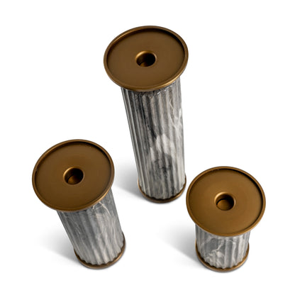 Atelier Pillar Candle Holder Gray Set/3