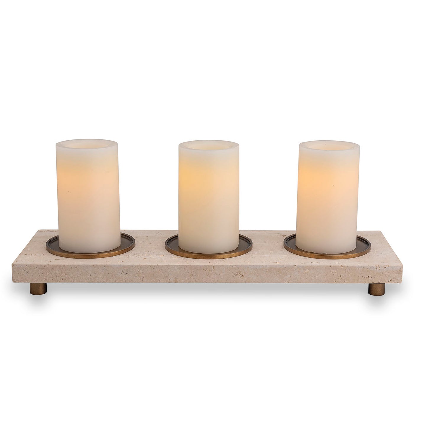 Tivoli Brass / Natural Candleholder