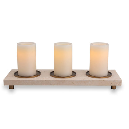 Tivoli Brass / Natural Candleholder