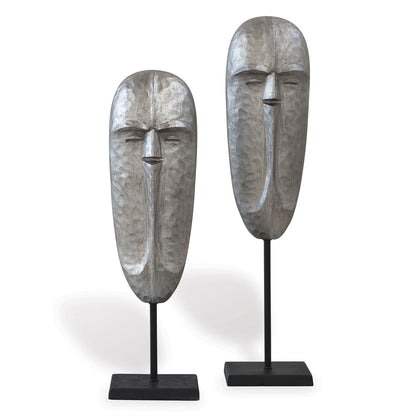 Tribal Mask Silver (set of 2)