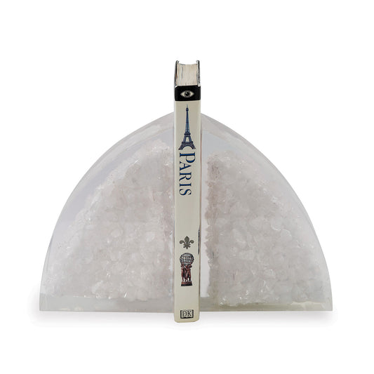 Stoneridge White Moon Bookends-- Pair