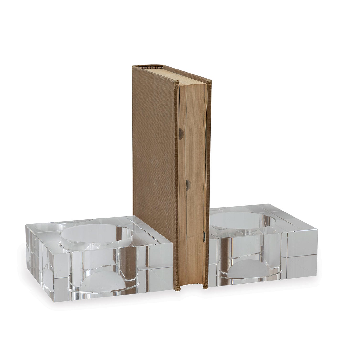 Sandy Crystal Bookends--pair