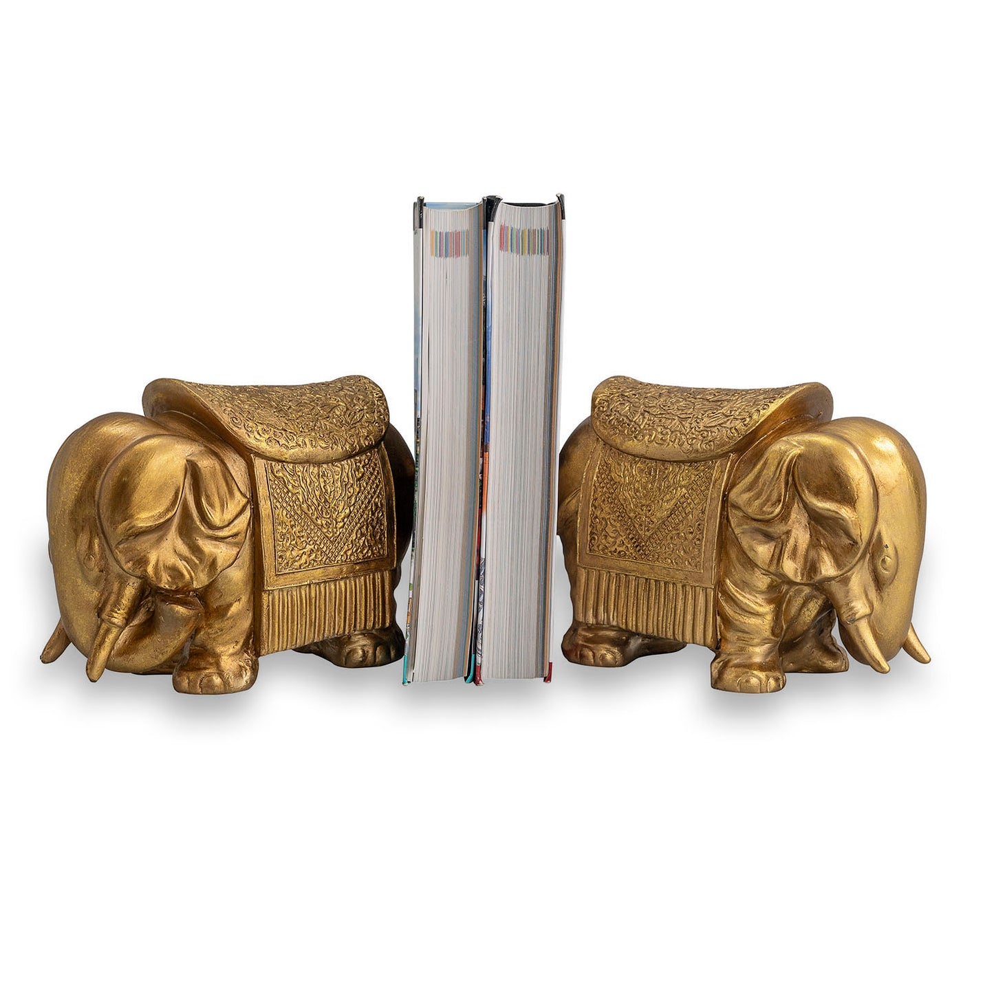 Royal Gold Elephant Bookends Set/2