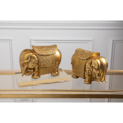 Royal Gold Elephant Bookends Set/2