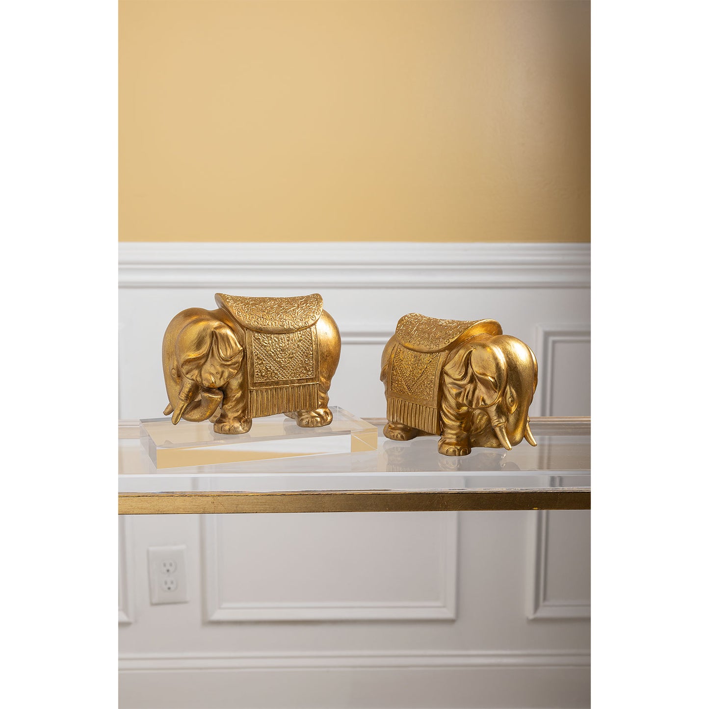 Royal Gold Elephant Bookends Set/2