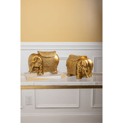 Royal Gold Elephant Bookends Set/2