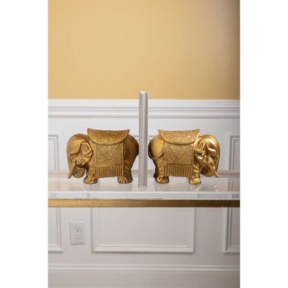 Royal Gold Elephant Bookends Set/2