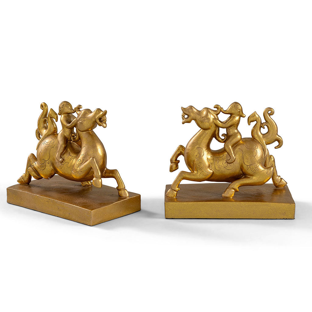 Elephant Rider Bookends