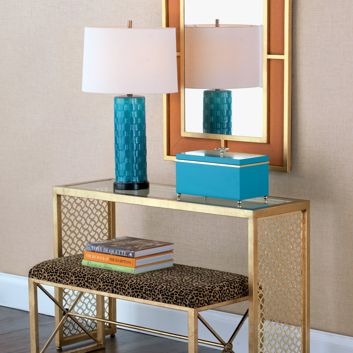 Bedford Gold Tangerine Linen Mirror
