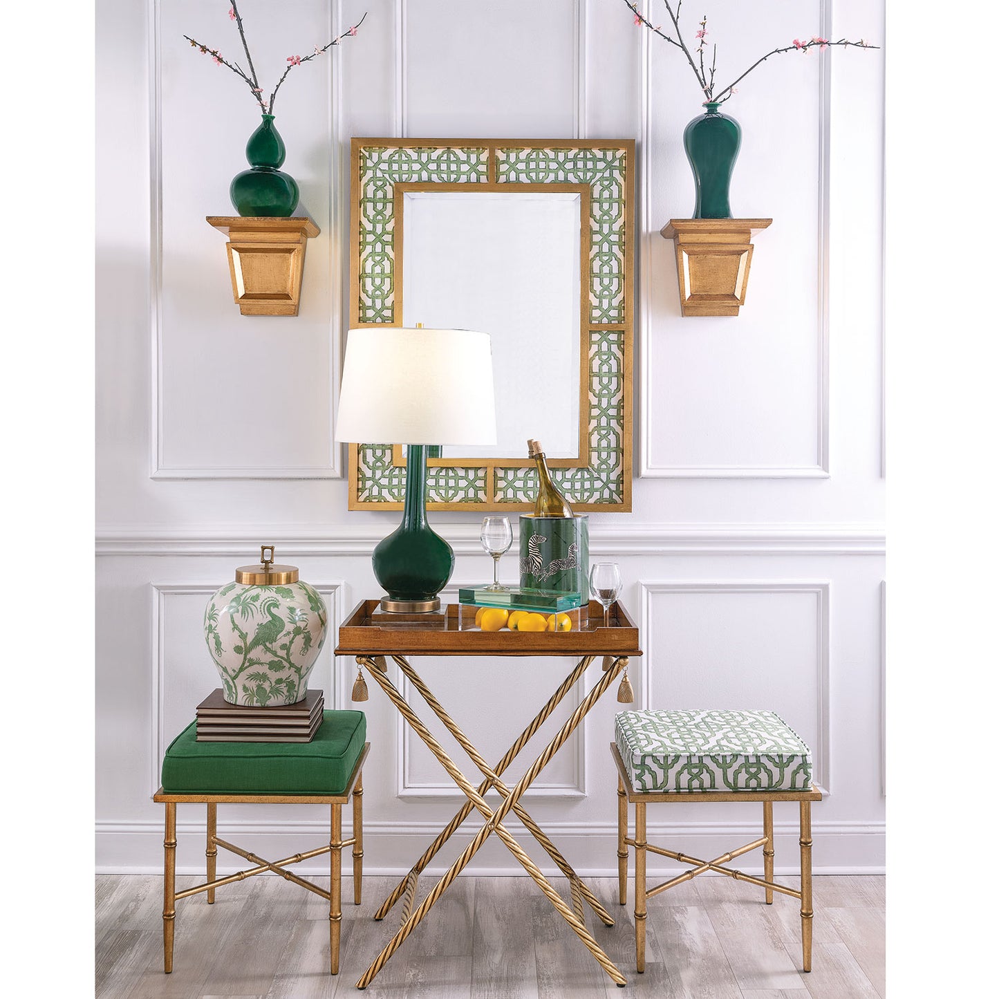 Bedford Mirror Gold "Levens Trellis"