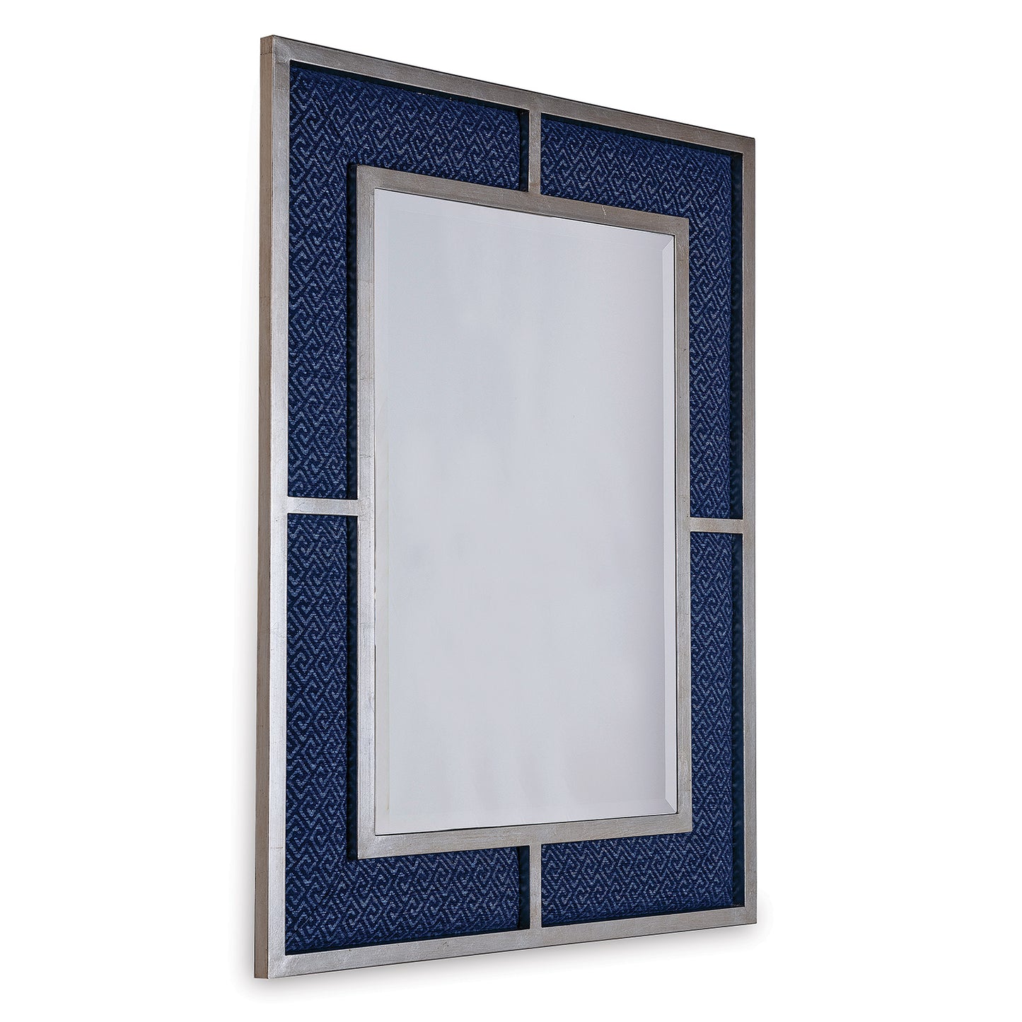 Bedford Silver Mirror / Nigel Blue Fabric