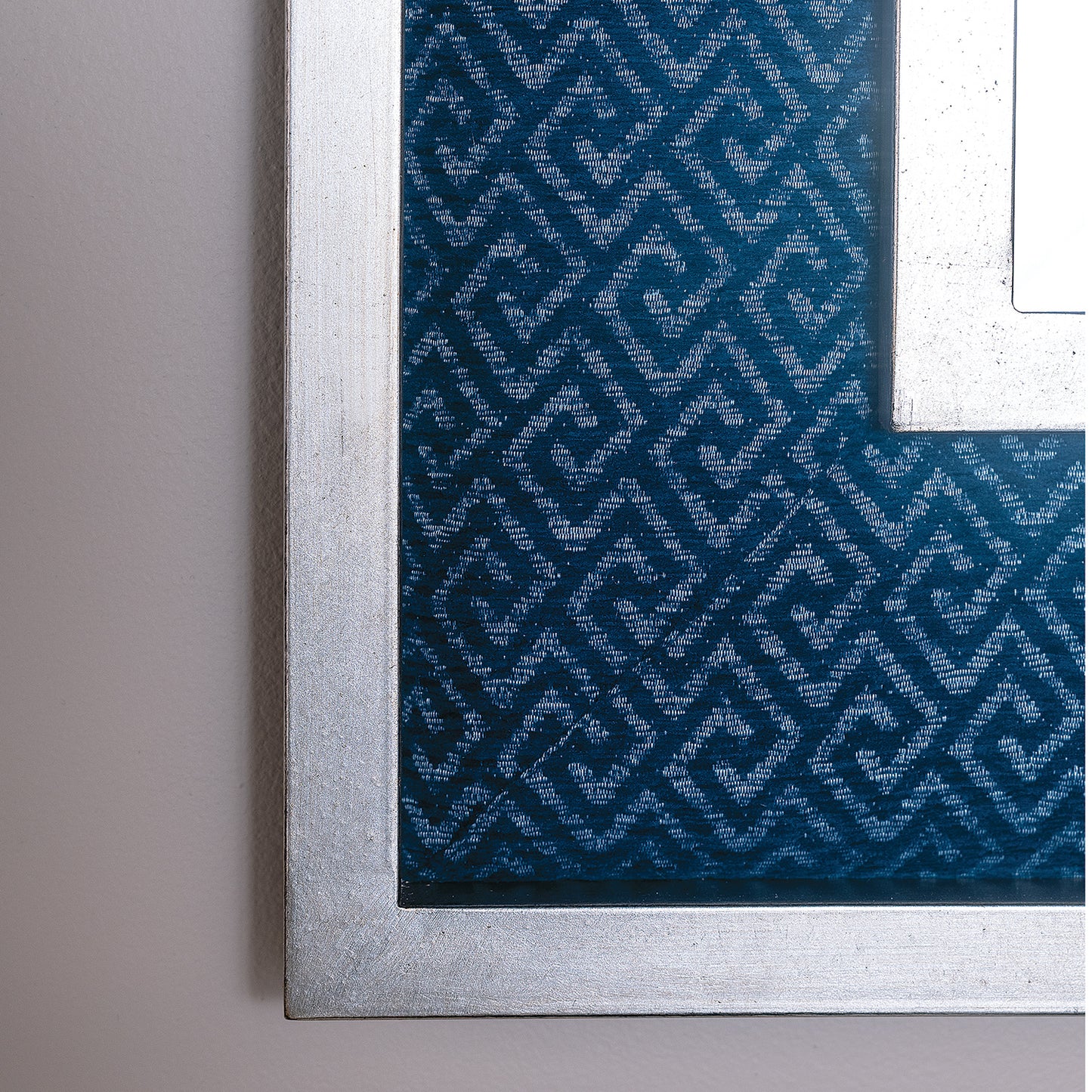 Bedford Silver Mirror / Nigel Blue Fabric