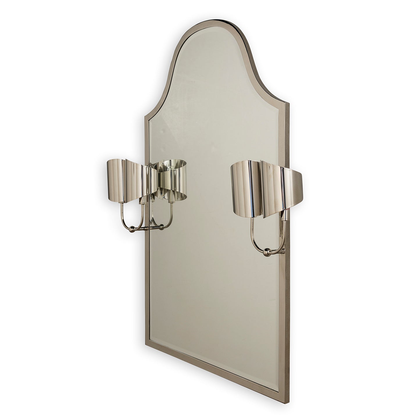 Quinton Nickel Mirror With Sconces