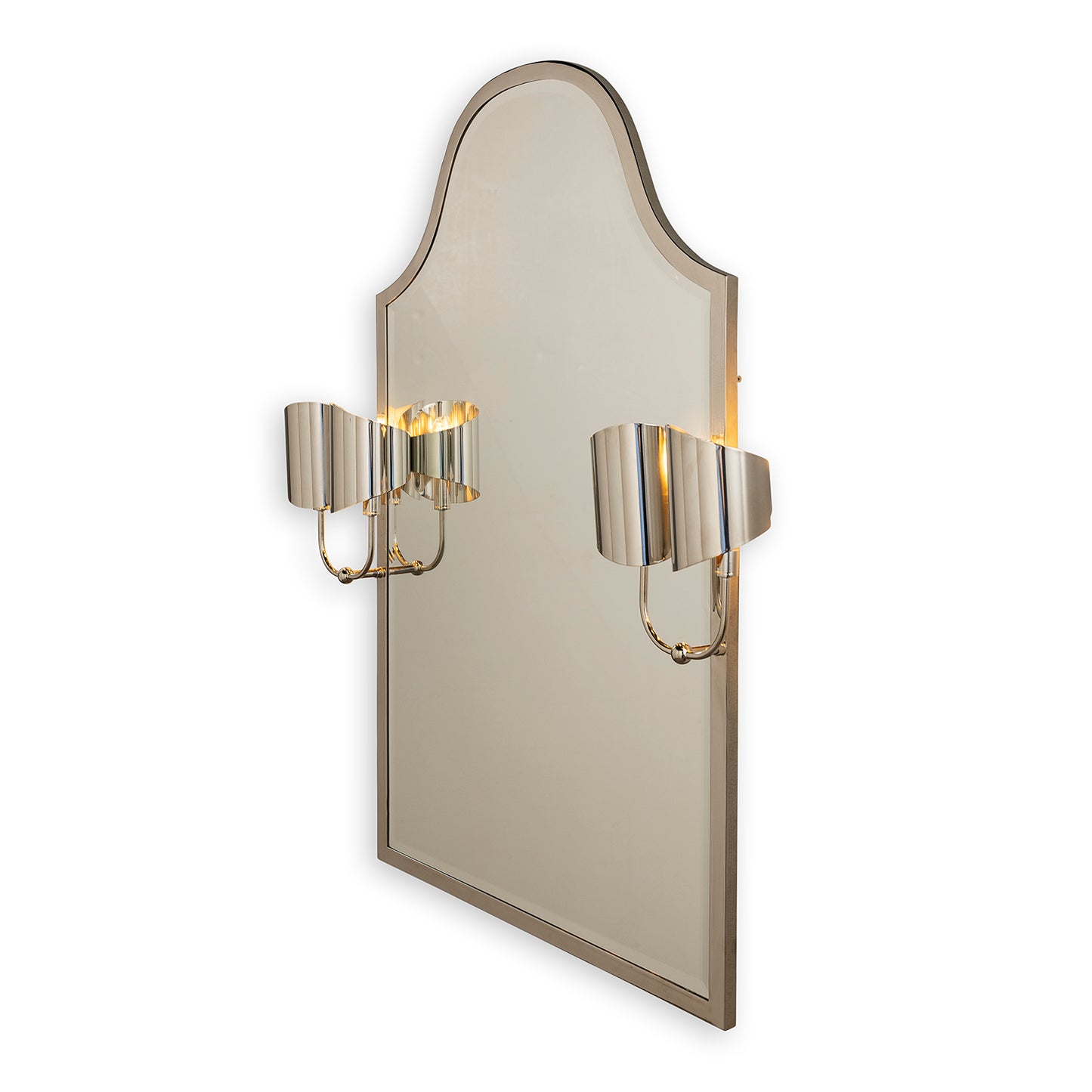 Quinton Nickel Mirror With Sconces