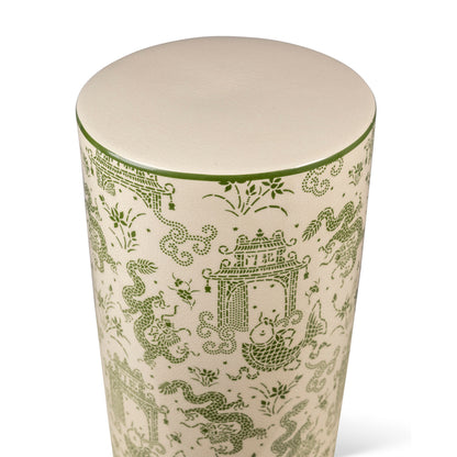 Dragon Pagoda Green Stool