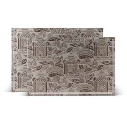 Pagoda Garden Mocha Large Tray Set/2