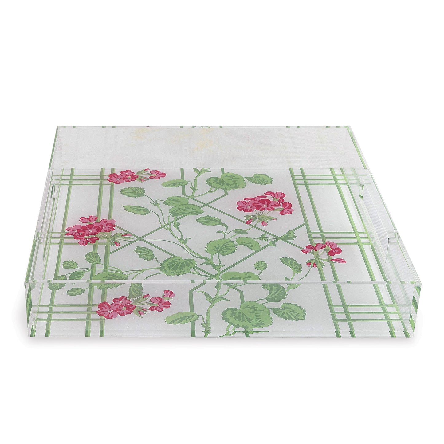 Geranium Trellis Lucite Tray