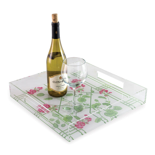 Geranium Trellis Lucite Tray