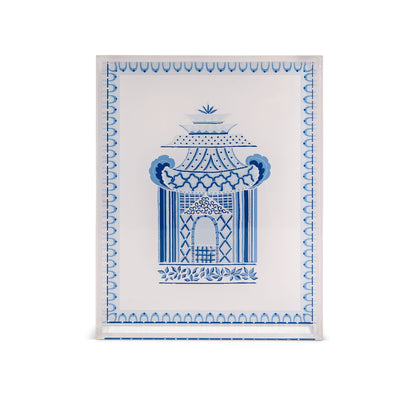 Pagoda Garden Blue/White Vanity tray