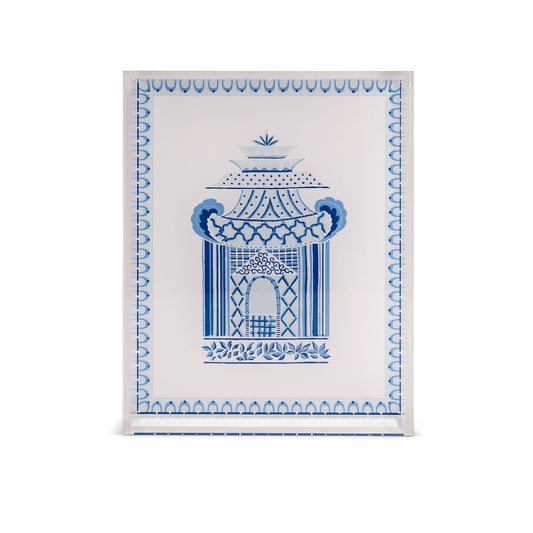 Pagoda Garden Blue/White Vanity tray