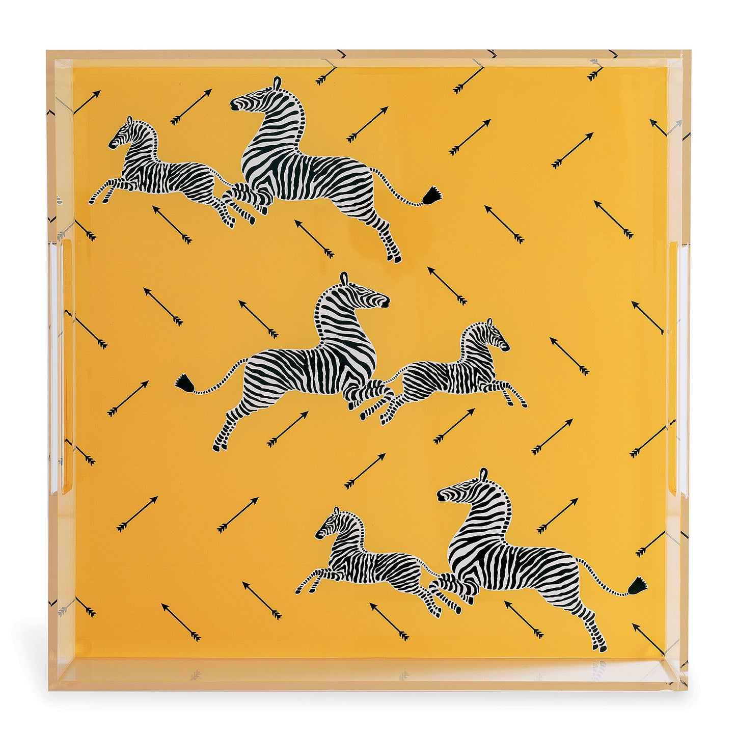 Zebra Yellow Lucite Tray