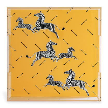 Zebra Yellow Lucite Tray
