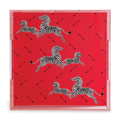 Zebra Red Lucite Tray