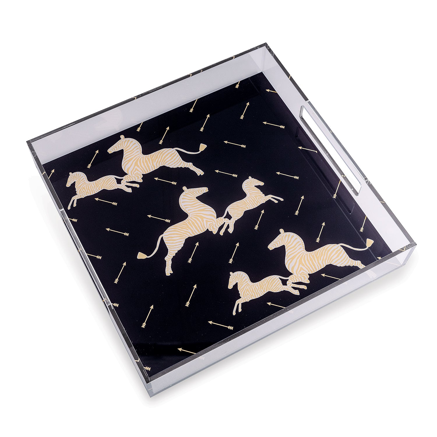 Zebra Black Lucite Tray