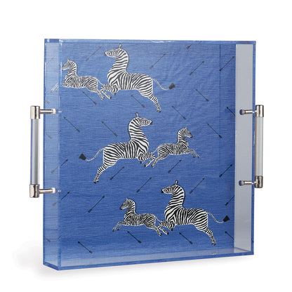 Zebra Blue Lucite Tray