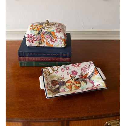 tobacco leaf tray Mottahedeh Medium Platter This extravagant design was originally made in China Mottahedeh Tobacco Leaf Sandwich Tray
