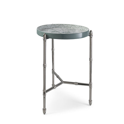 Jardin Green tray w/stand Nickel